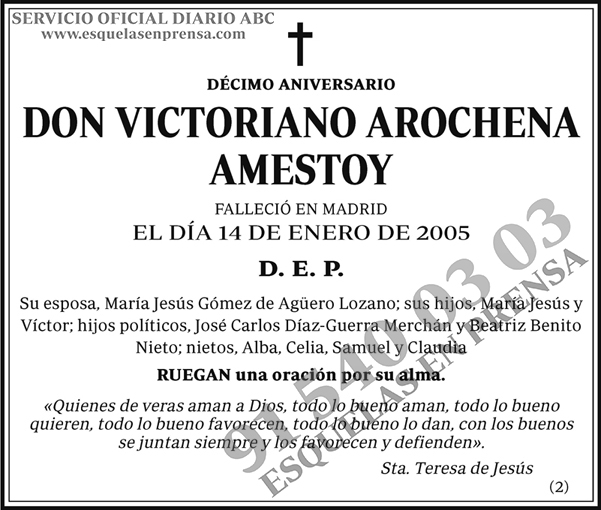 Victoriano Arochena Amestoy